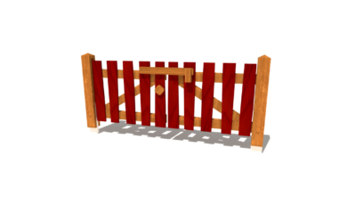 Herní prvek od firmy Hřiště hrou z Turnova, hand made. Dřevěný doplněk brána laťová červená, vyrobená z akátového a dubového dřeva. Brána laťová červená, vyrobená z akátového a dubového dřeva.