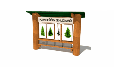 Herní prvek od firmy Hřiště hrou z Turnova, hand made. Dřevěný prvek naučný panel poznej šišky stromů s bedýnkami, vyrobený z akátového a dubového dřeva. Dřevěný prvek naučný panel poznej šišky stromů s boxy na přírodniny, vyrobený z akátového a dubového dřeva.