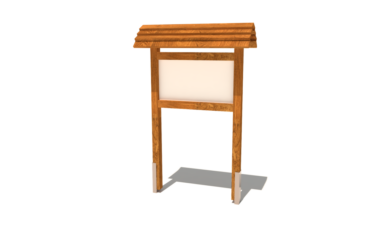 Herní prvek od firmy Hřiště hrou z Turnova, hand made. Dřevěný prvek infopanel se střechou z překládaných prken, vyrobený z akátového a dubového dřeva. Infopanel se střechou z překládaných prken, vyrobený z akátového a dubového dřeva.