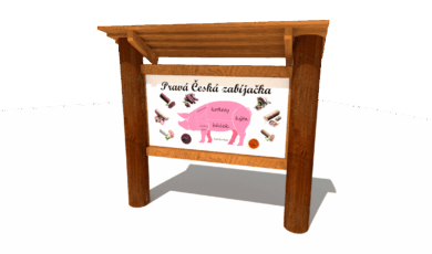 Herní prvek od firmy Hřiště hrou z Turnova, hand made. Dřevěný prvek naučný informační panel, česká zabíjačka, vyrobený z akátového a dubového dřeva. Dřevěný prvek naučný informační panel, česká zabíjačka, vyrobený z akátového a dubového dřeva.