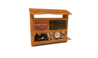 Herní prvek od firmy Hřiště hrou z Turnova, hand made. Dřevěný prvek naučný, hmyzí domeček se střechou, vyrobený z akátového a dubového dřeva. Hmyzí domeček se střechou, vyrobený z akátového a dubového dřeva.