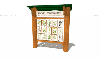 Herní prvek od firmy Hřiště hrou z Turnova, hand made. Dřevěný prvek naučný informační panel otáčecí, poznej léčivé byliny s obrázky, vyrobený z akátového a dubového dřeva. Dřevěný prvek naučný informační panel otáčecí, poznej léčivé byliny s obrázky, vyrobený z akátového a dubového dřeva.